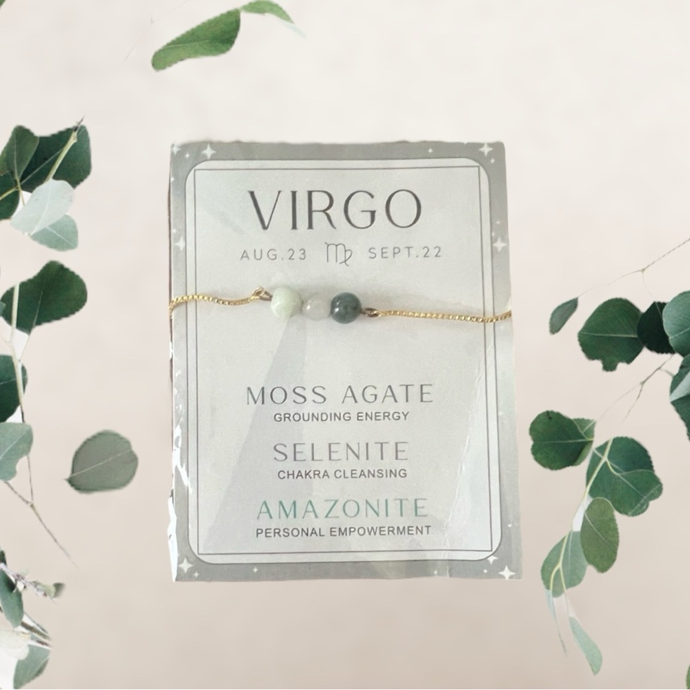 Virgo Zodiac Crystals Bracelet Grounding Chakra Cleansing Empowerment